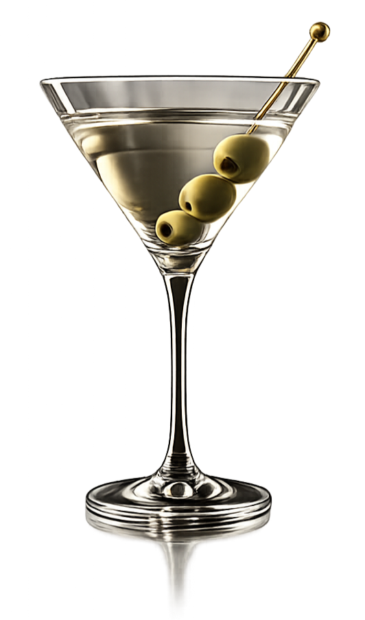 Dirty OG martini with olives
