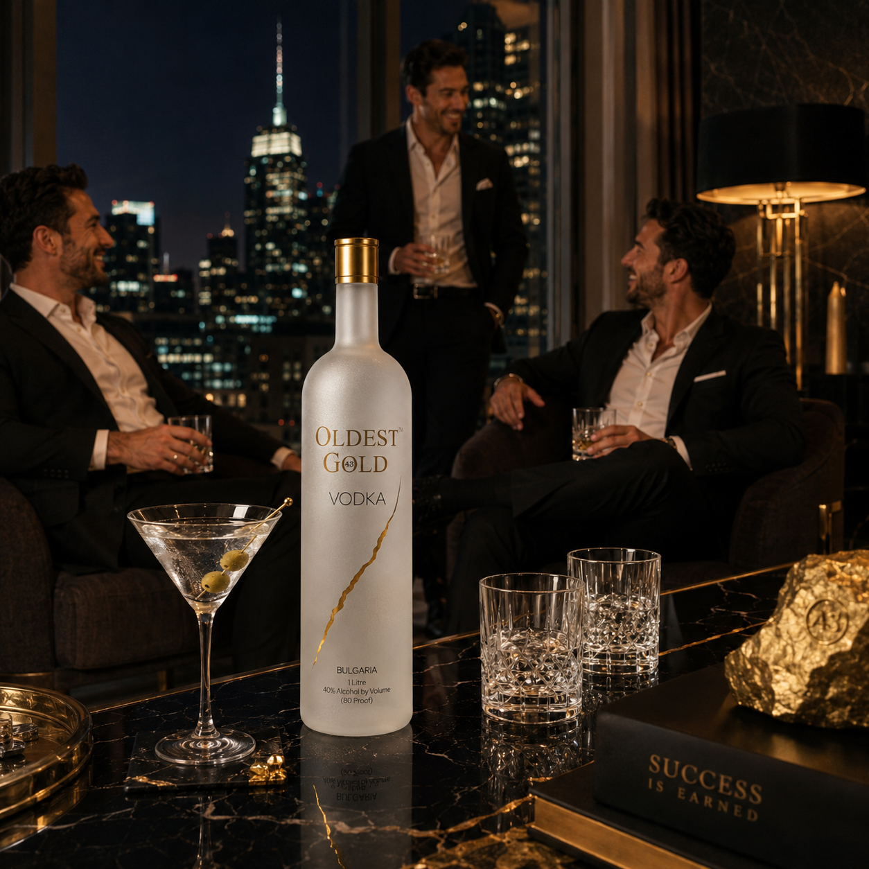 Oldest Gold Vodka in a city lounge